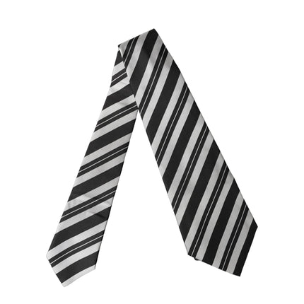 Dolce & Gabbana Black White Stripes Silk Adjustable Women Necktie Tie