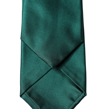 Dolce & Gabbana Dark Green Satin Silk Adjustable Women Tied Necktie Tie