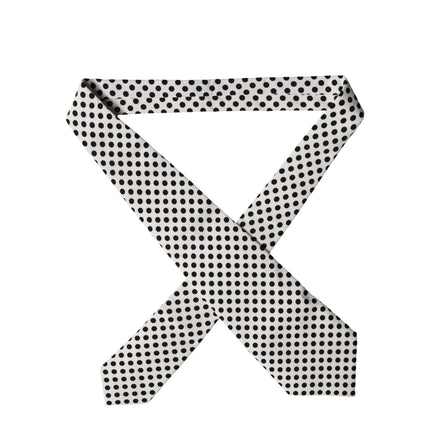 Dolce & Gabbana White Black Polka Dot Silk Adjustable Women Necktie Tie