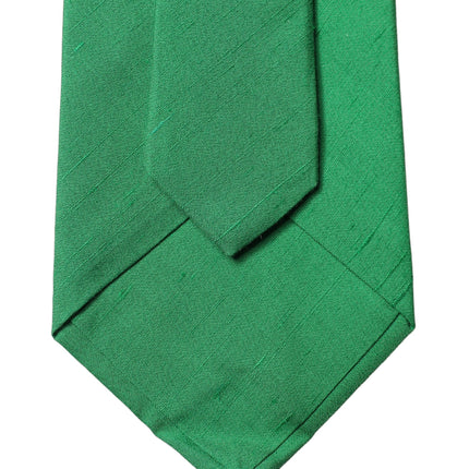 Dolce & Gabbana Green Solid Silk Cotton Adjustable Women Necktie Tie