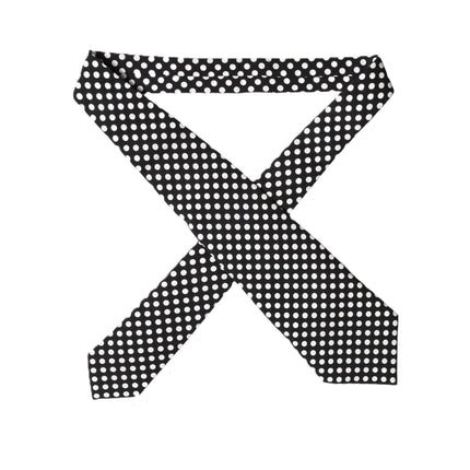 Dolce & Gabbana Black White Polka Dot Silk Adjustable Women Necktie Tie