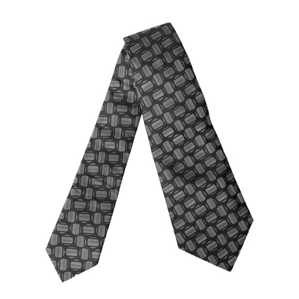 Dolce & Gabbana Black White Geometric Silk Adjustable Women Necktie Tie