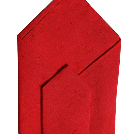 Dolce & Gabbana Red Solid Silk Cotton Adjustable Women Necktie Tie