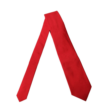 Dolce & Gabbana Red Solid Silk Cotton Adjustable Women Necktie Tie