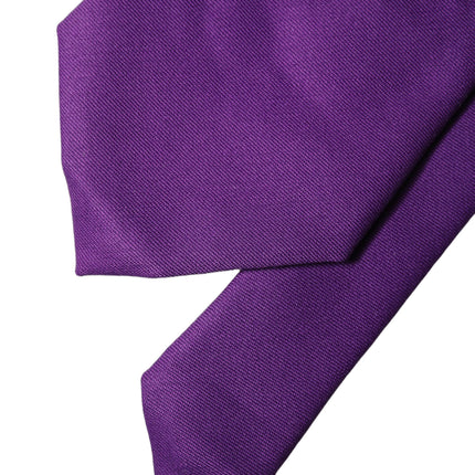 Dolce & Gabbana Purple Polyester Satin Adjustable Women Tied Necktie Tie