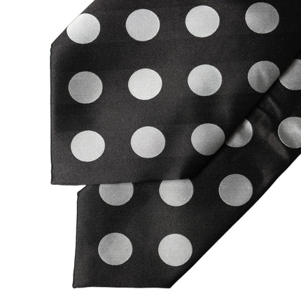Dolce & Gabbana Black White Polka Dot Silk Adjustable Women Necktie Tie