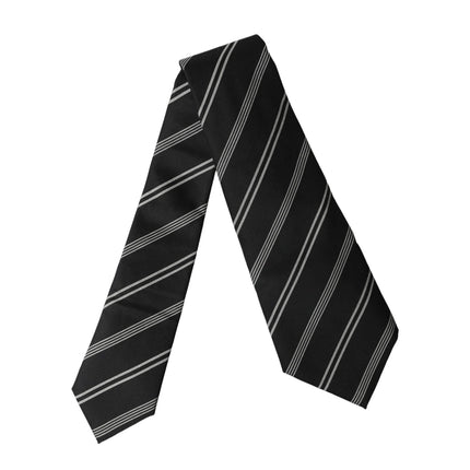 Dolce & Gabbana Black White Stripes Silk Adjustable Women Necktie Tie