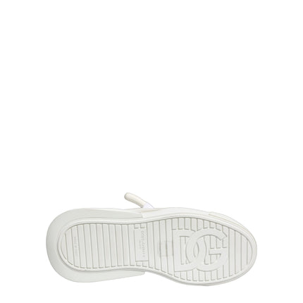 Dolce & Gabbana White Calfskin Leather Low Top Sneakers Shoes