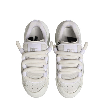 Dolce & Gabbana White Calfskin Leather Low Top Sneakers Shoes