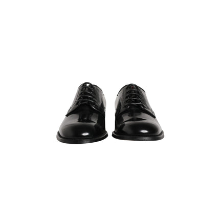 Dolce & Gabbana Black Calfskin Leather Derby Men Dress Shoes