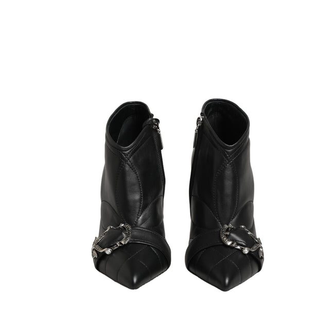 Dolce & Gabbana Black Devotion Quilted Buckled Boots Shoes