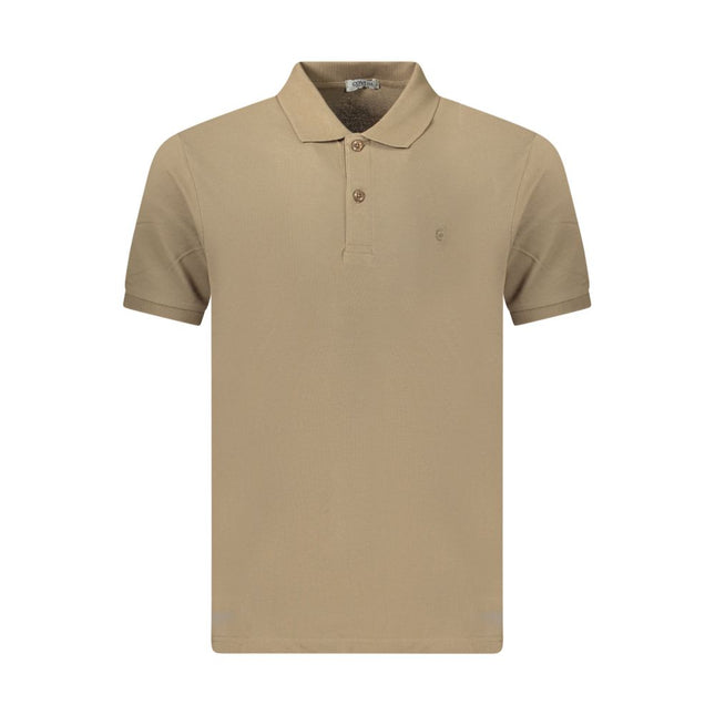 Coveri Moving Brown Cotton Men's Polo Shirt