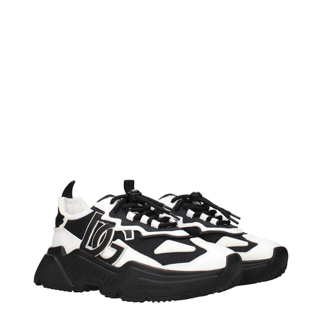 Dolce & Gabbana White Leather Chunky Sneakers