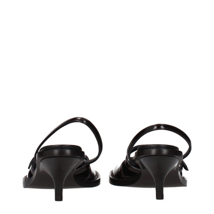 Dries Van Noten Brown Leather Platform Sandals