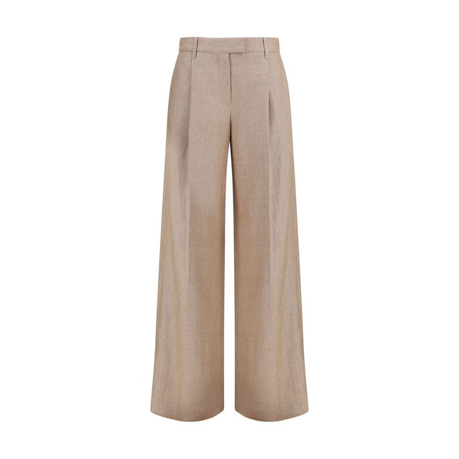 Brunello Cucinelli Beige Linen Casual Pants