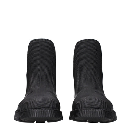 Burberry Black Cotton Ankle Boots