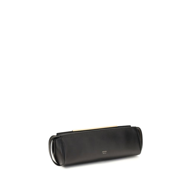 Khaite Black Calf Leather Bos Taurus Clutch Bag