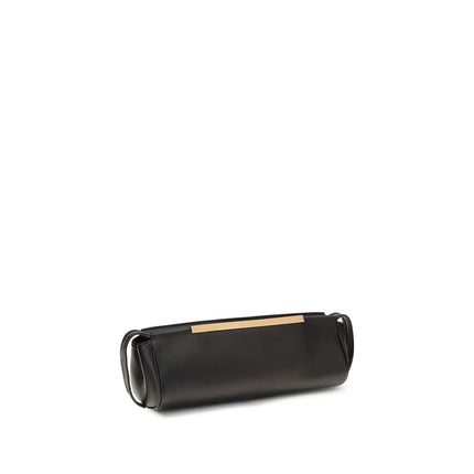 Khaite Black Calf Leather Bos Taurus Clutch Bag