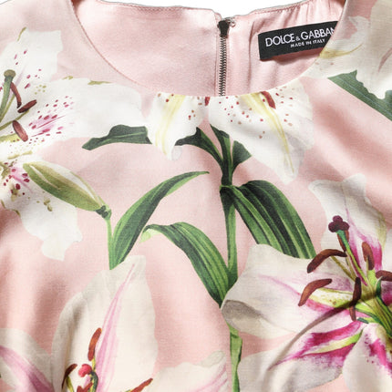 Dolce & Gabbana Light Pink LilyPrint Sleeveless Sheath Dress