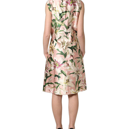 Dolce & Gabbana Light Pink LilyPrint Sleeveless Sheath Dress