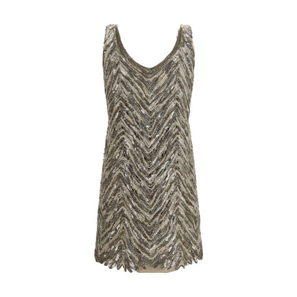 Brunello Cucinelli Beige Paper Cocktail Dress