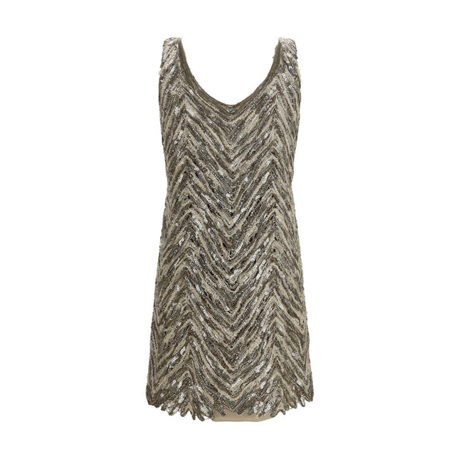 Brunello Cucinelli Beige Paper Cocktail Dress