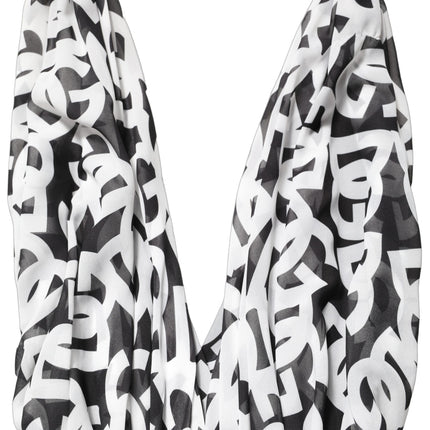 Dolce & Gabbana Black White Logo Sleeveless Floor Length Maxi Dress