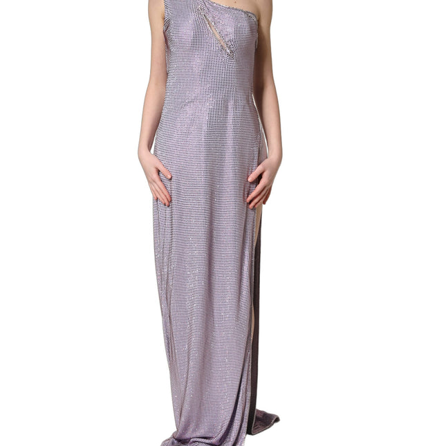 Dolce & Gabbana Purple Crystal OneShoulder EveningGown Dress