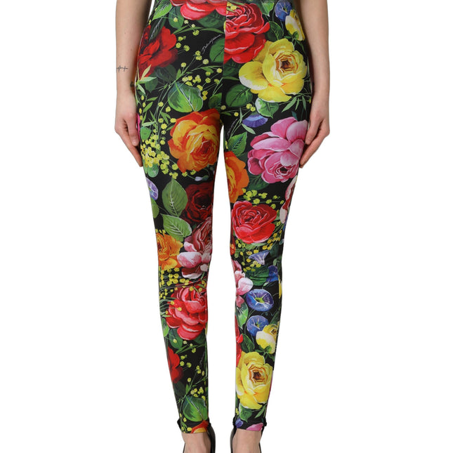 Dolce & Gabbana Multicolor Floral Stretch Jersey Leggings Pants