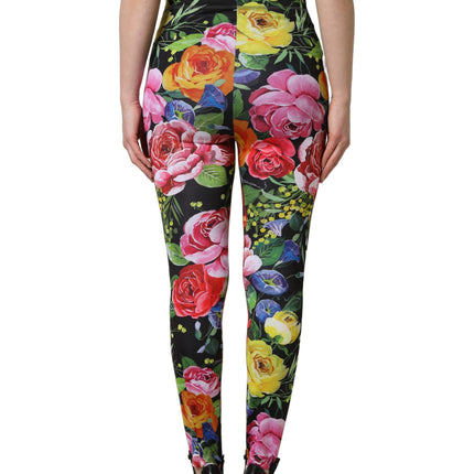 Dolce & Gabbana Multicolor Floral Stretch Jersey Leggings Pants