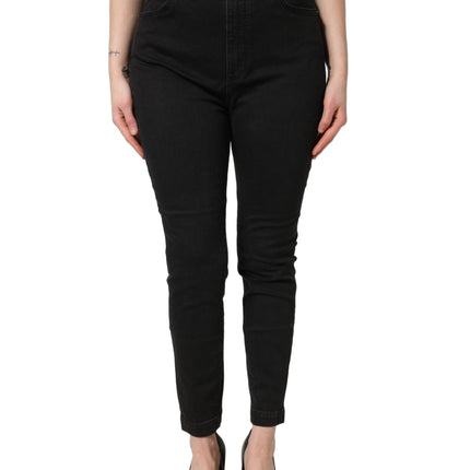 Dolce & Gabbana Black Skinny Cotton High Waist Denim Jeans
