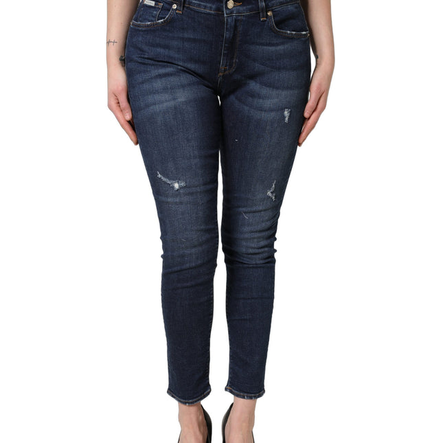 Dolce & Gabbana Blue Distressed Skinny Cotton Denim Jeans