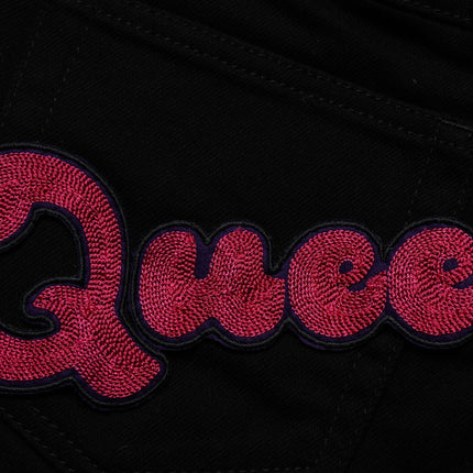Dolce & Gabbana Black Queen Embroidery PRETTY Denim Jeans