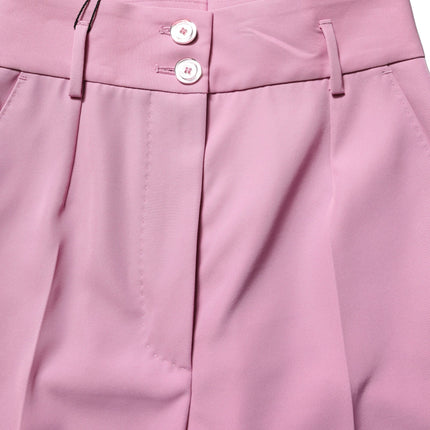 Dolce & Gabbana Pink High Waisted Polyester Trouser Pants