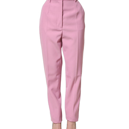Dolce & Gabbana Pink High Waisted Polyester Trouser Pants