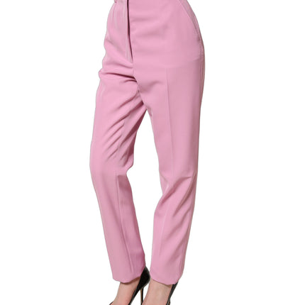 Dolce & Gabbana Pink High Waisted Polyester Trouser Pants