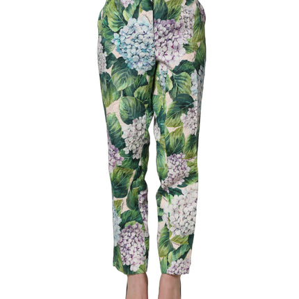 Dolce & Gabbana Multicolor Floral Print Tapered Trouser Pants