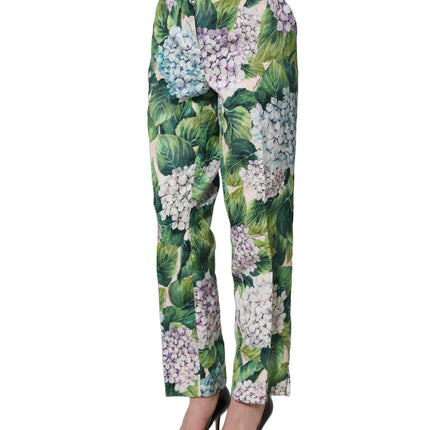 Dolce & Gabbana Multicolor Floral Print Tapered Trouser Pants