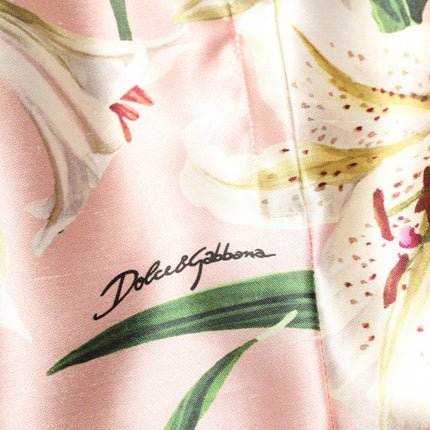 Dolce & Gabbana Pink Lilium High Waist Knee Length Skirt