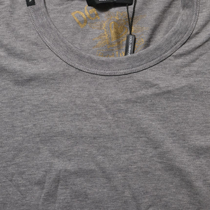 Dolce & Gabbana Grey Cotton Short Sleeves Crew Neck T-shirt