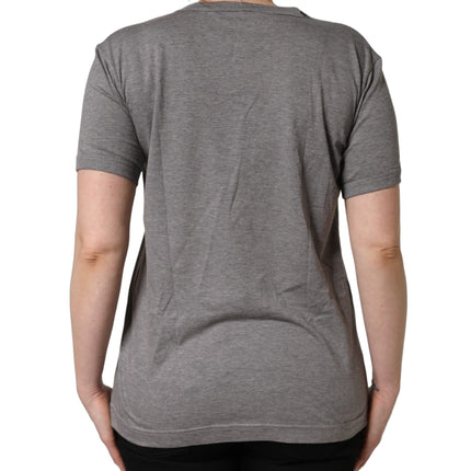Dolce & Gabbana Grey Cotton Short Sleeves Crew Neck T-shirt