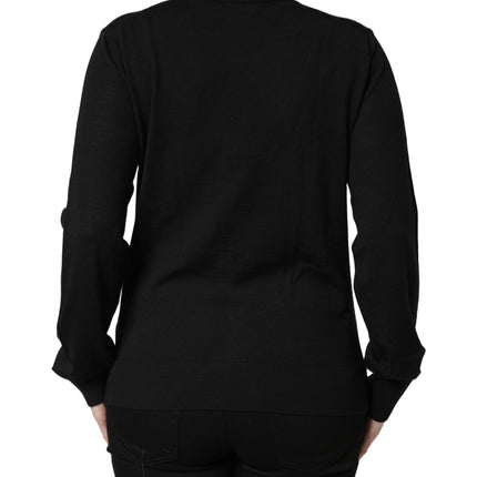 Dolce & Gabbana Black Wool Knit Button Cardigan Sweater