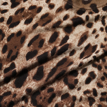 Dolce & Gabbana Brown Leopard Crew Neck Sleeveless Tank Top