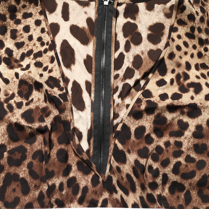 Dolce & Gabbana Brown Leopard Print Cropped Silk Tank Top