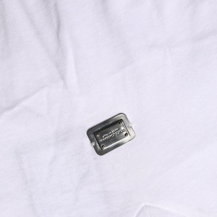 Dolce & Gabbana White Logo Embroidered TieWaist Cropped Top