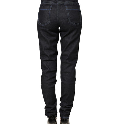 Acht Black Cotton Stretch HighWaist Skinny Denim Trouser Jeans