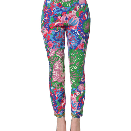 Dolce & Gabbana Multicolor Floral Stretch Jersey Leggings Pants
