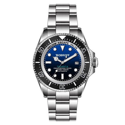 Bobroff Silver Stainless Steel Sport Watch