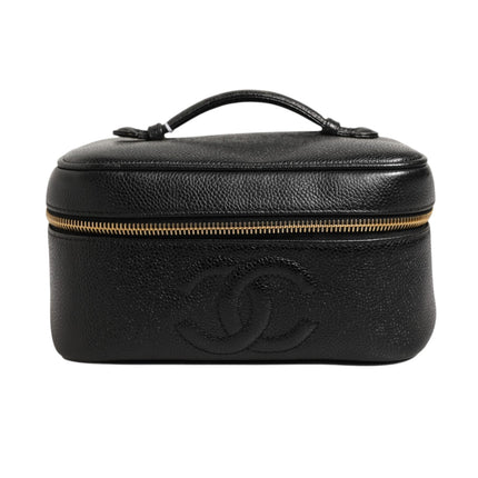 Chanel Black and gold makeup bag