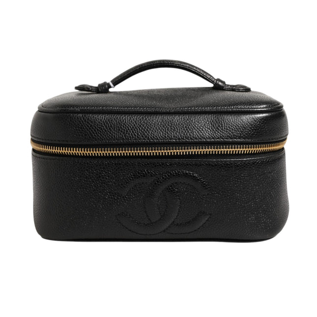 Chanel Black and gold makeup bag